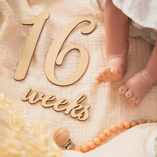 20pcs Natural Wooden Baby Milestone Card Numbers