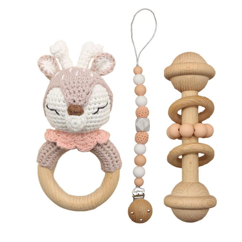 Handmade Crochet Rattles Toys Baby Teether Toy Kit