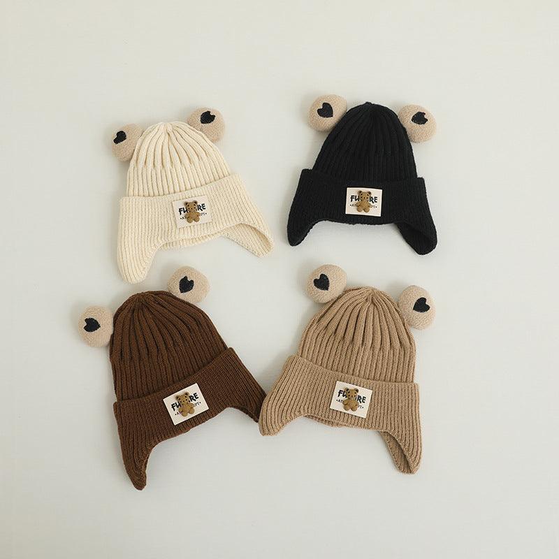 Children's Knitted Warm Bear Woolen Cap