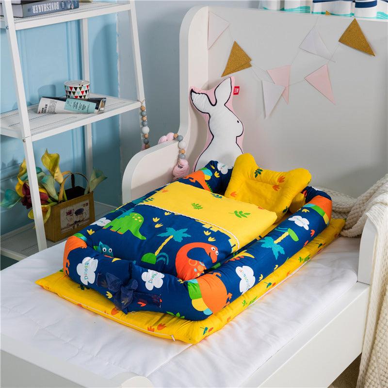 Newborn Foldable Portable Crib Middle Bed Baby Infant Bionic Mattress