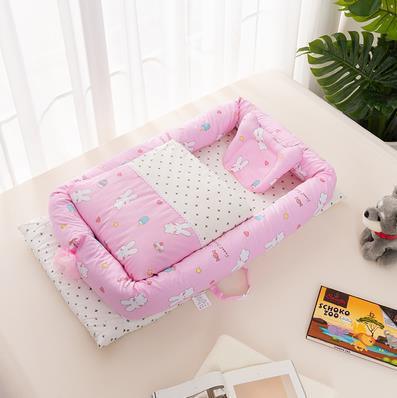 Newborn Foldable Portable Crib Middle Bed Baby Infant Bionic Mattress