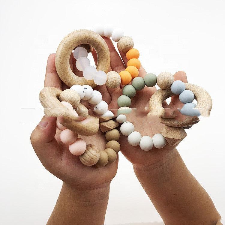 Spot  Baby Teether Bracelet Food Grade Silicone Baby Soothing Molars