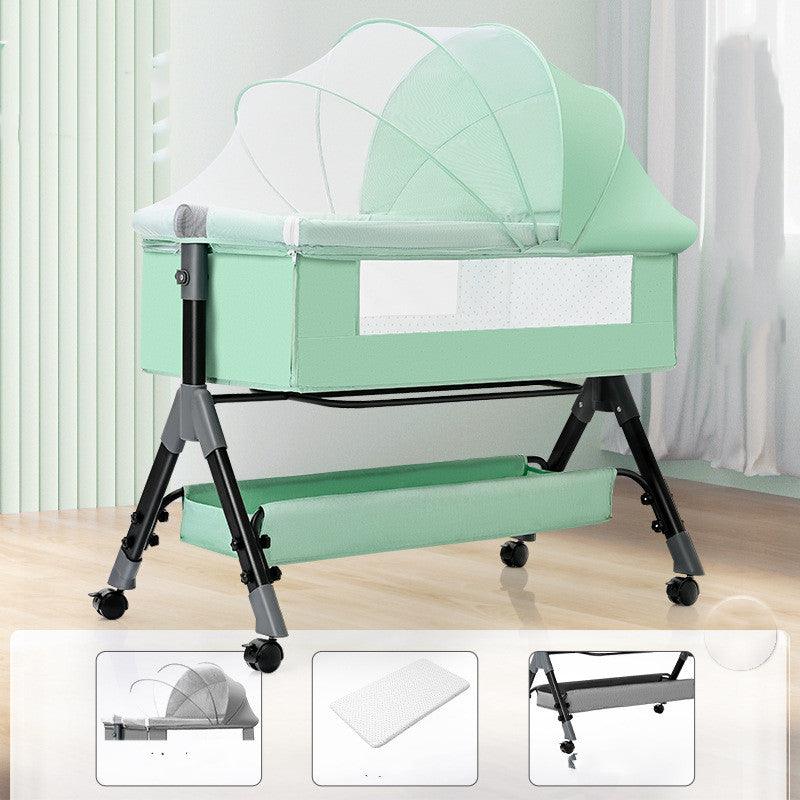 Baby Splicing Portable Multifunctional Mobile Folding Cradle Bed