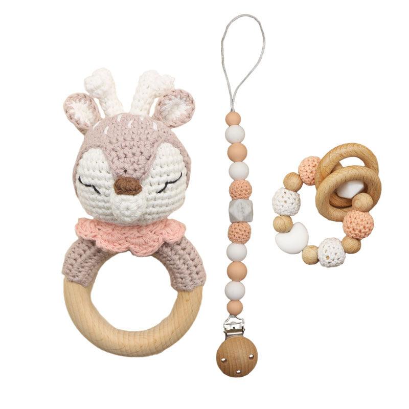 Handmade Crochet Rattles Toys Baby Teether Toy Kit