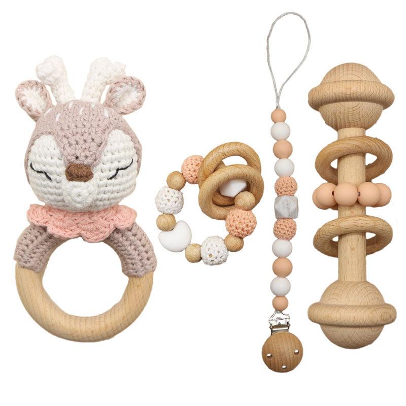 Handmade Crochet Rattles Toys Baby Teether Toy Kit