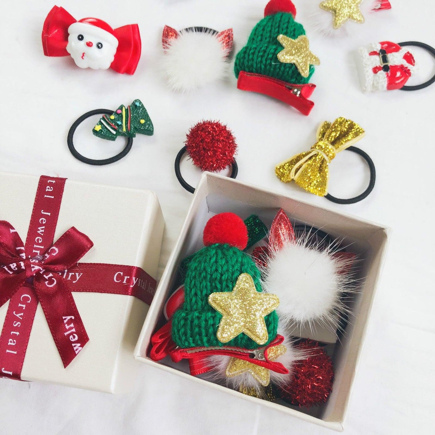 Girls hair accessories gift box christmas set of 10pcs