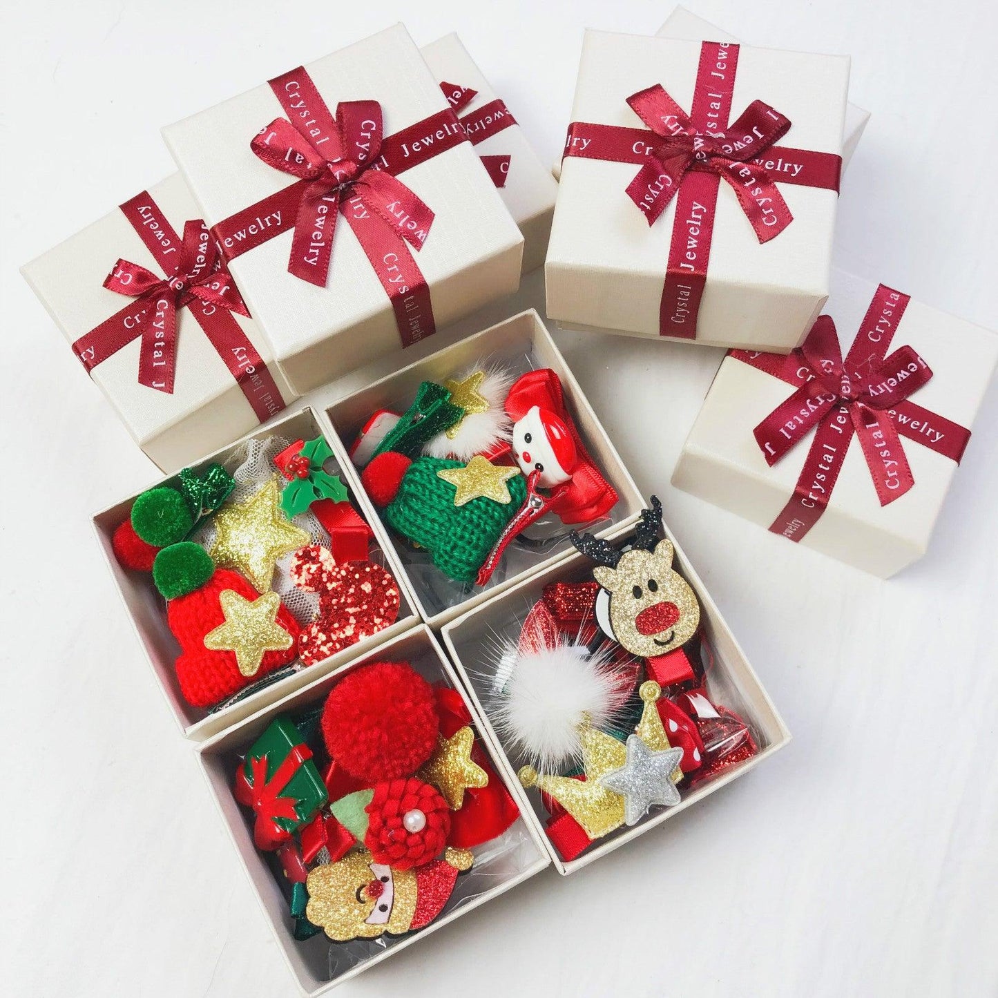 Girls hair accessories gift box christmas set of 10pcs