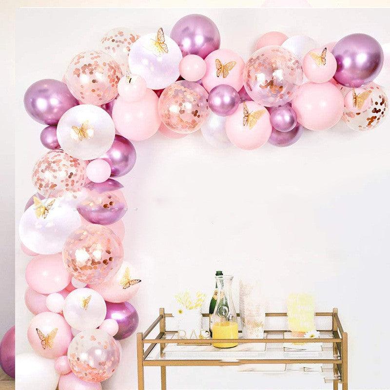 Girl Butterfly Baby Party Decoration Balloon Supplies