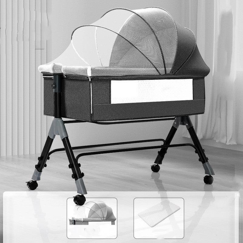 Baby Splicing Portable Multifunctional Mobile Folding Cradle Bed