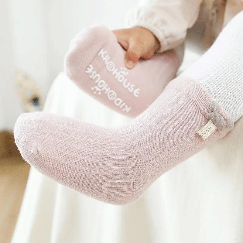 LittleLaughs Non-Slip Cotton Socks/3 Pairs