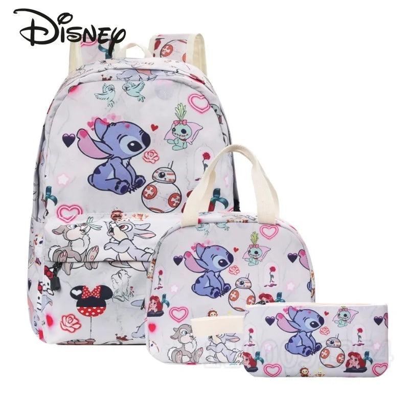 Disney New Children's School Bag Cartoon Fashion3-piece