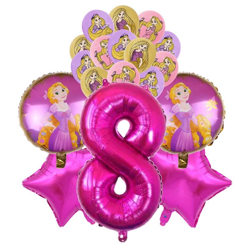 Disney Tangled Rapunzel Theme Party Supplies Tableware Paper Cup Plate Napkin Flag Baby Shower Balloons Birthday Party Decor