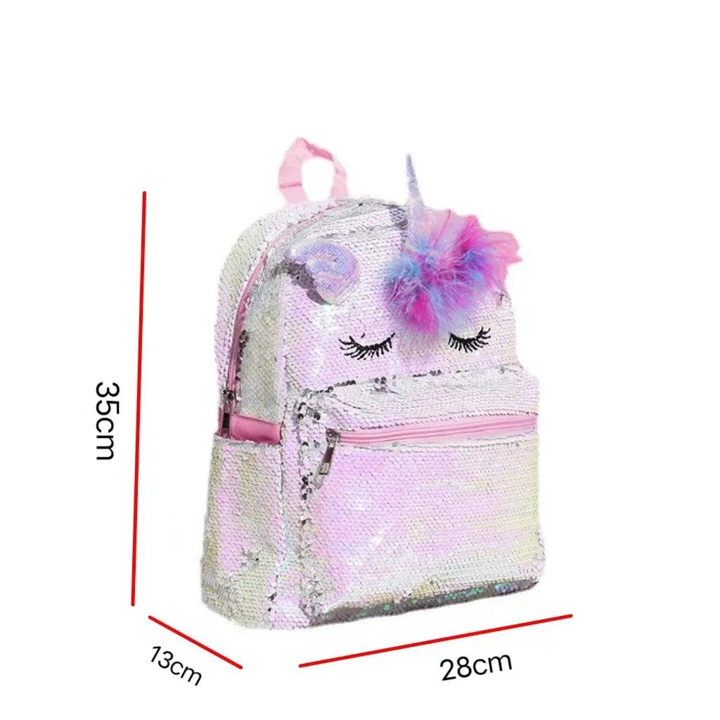 Sequins Unicorn Girls Backpack for School