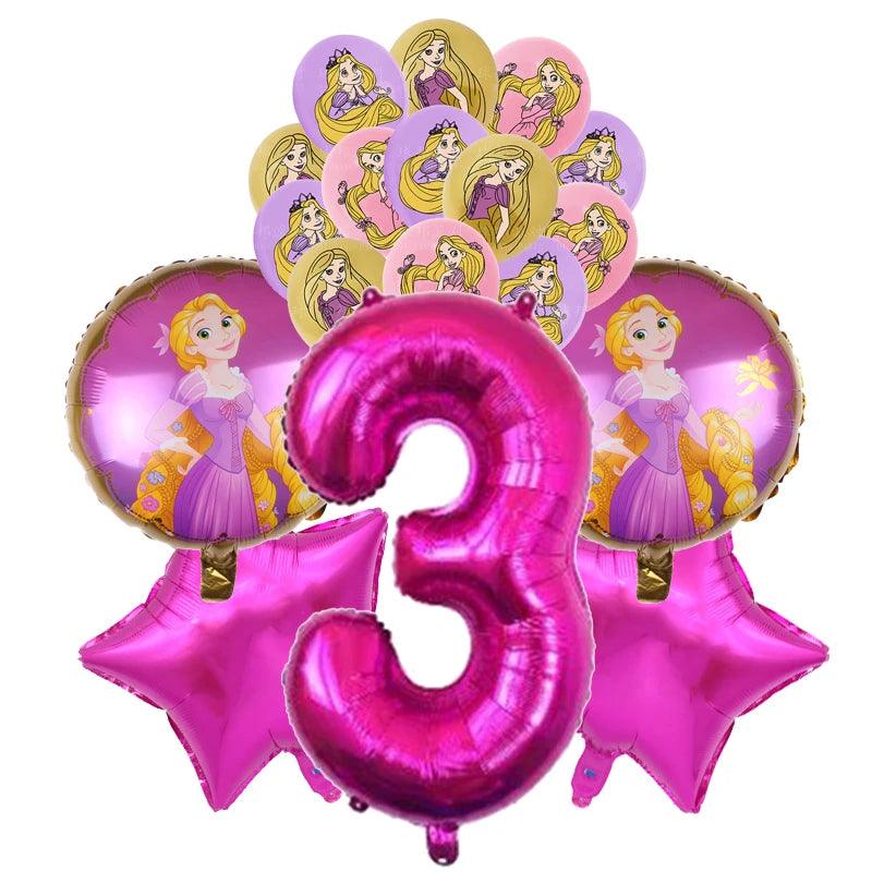 Disney Tangled Rapunzel Theme Party Supplies Tableware Paper Cup Plate Napkin Flag Baby Shower Balloons Birthday Party Decor