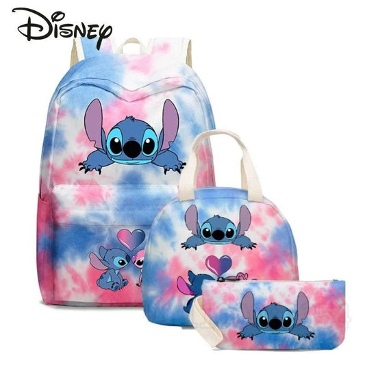 Disney New Children's School Bag Cartoon Fashion3-piece