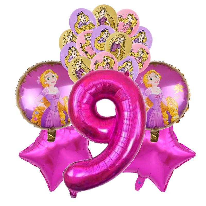 Disney Tangled Rapunzel Theme Party Supplies Tableware Paper Cup Plate Napkin Flag Baby Shower Balloons Birthday Party Decor