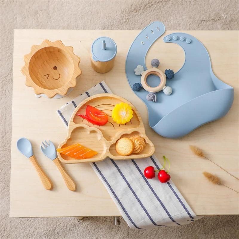 Baby Bamboo Wooden Tableware Set