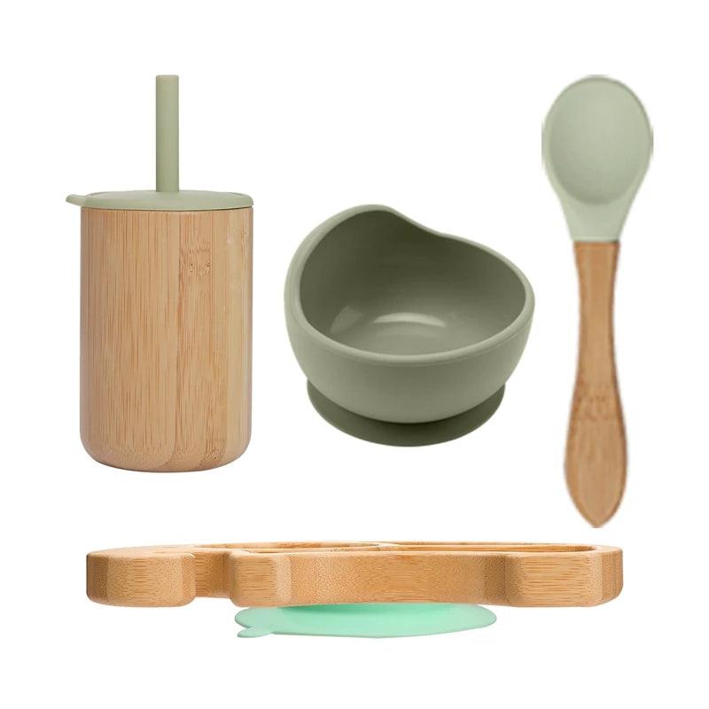 1 Set Bamboo Wooden Dinnerware - New Life Nest