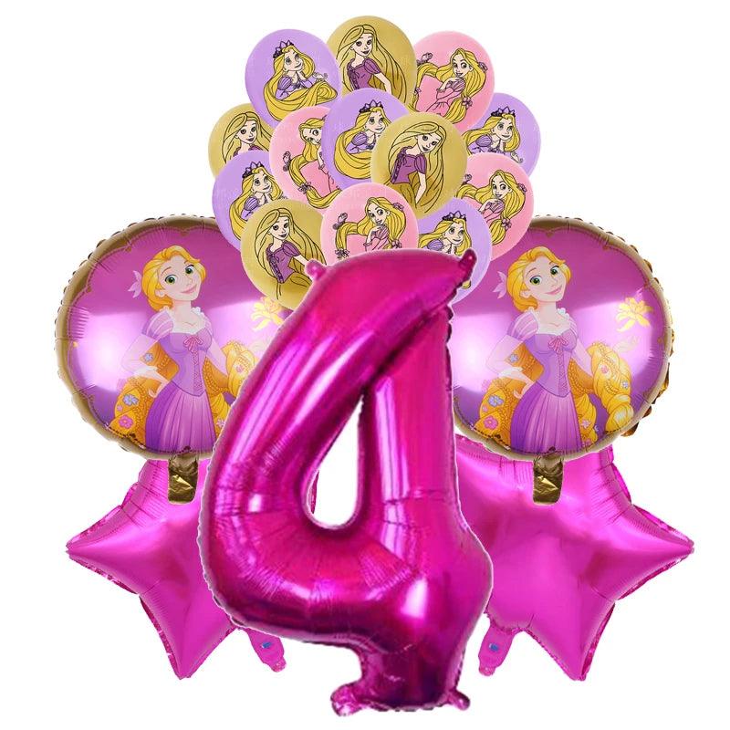 Disney Tangled Rapunzel Theme Party Supplies Tableware Paper Cup Plate Napkin Flag Baby Shower Balloons Birthday Party Decor