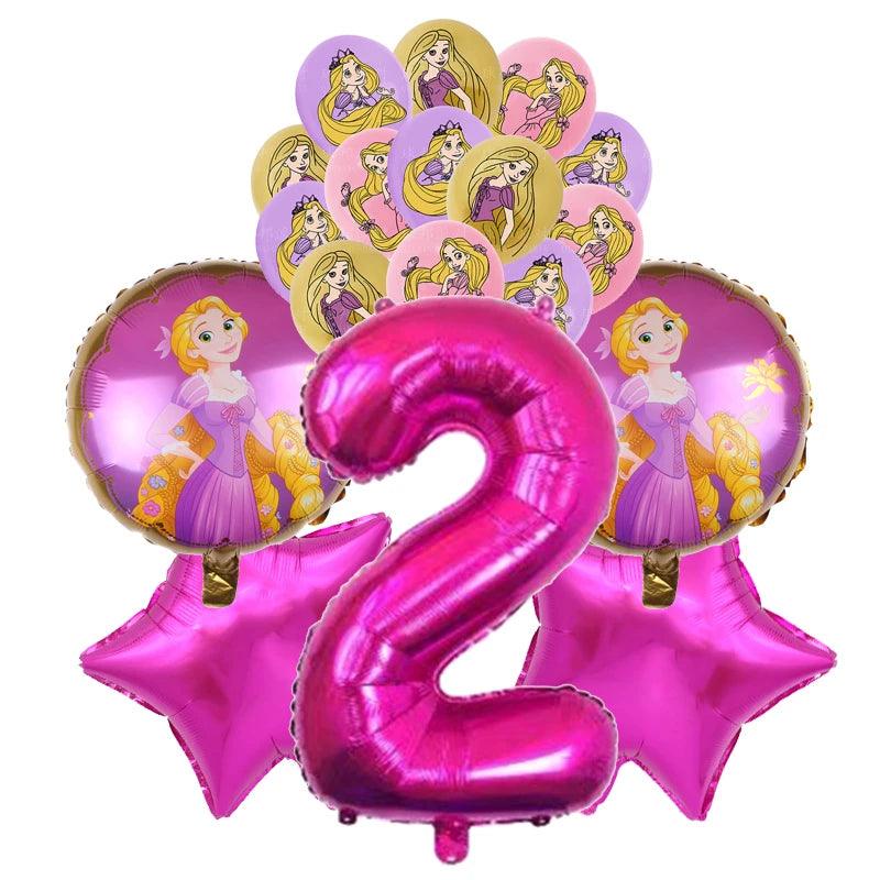 Disney Tangled Rapunzel Theme Party Supplies Tableware Paper Cup Plate Napkin Flag Baby Shower Balloons Birthday Party Decor