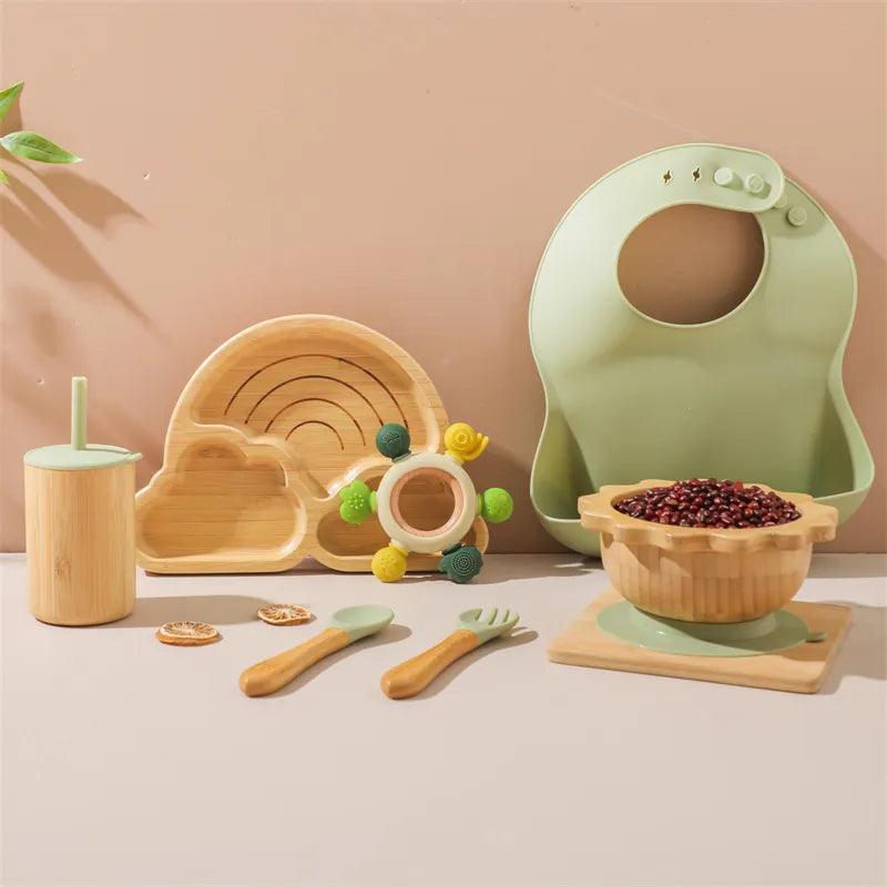 Baby Bamboo Wooden Tableware Set