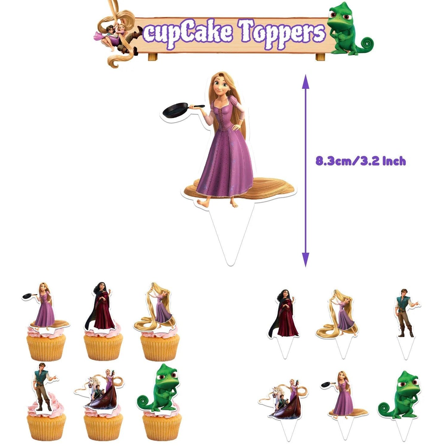 Disney Tangled Rapunzel Theme Party Supplies Tableware Paper Cup Plate Napkin Flag Baby Shower Balloons Birthday Party Decor