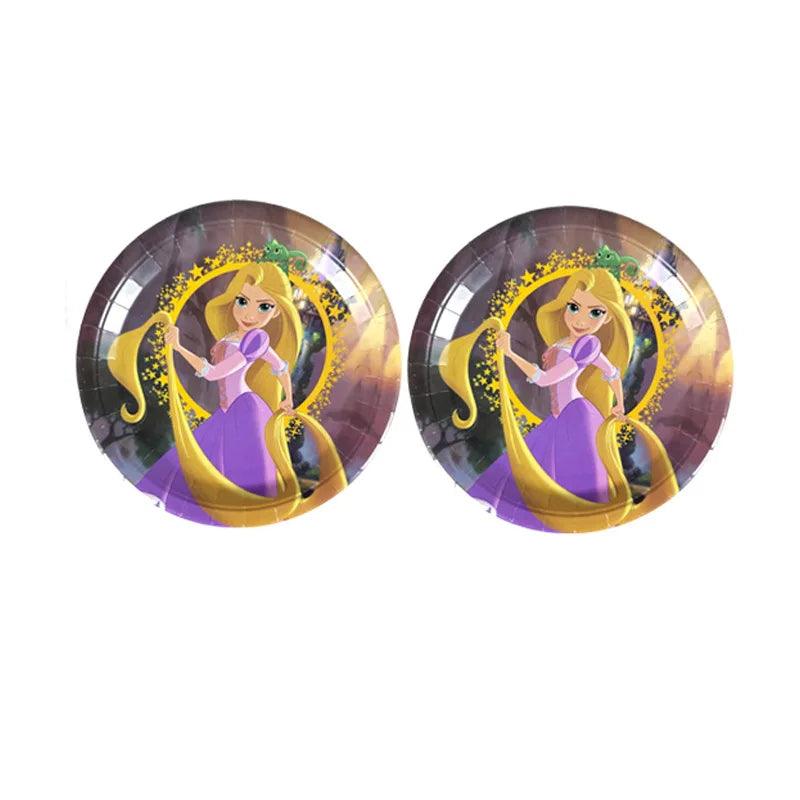 Disney Tangled Rapunzel Theme Party Supplies Tableware Paper Cup Plate Napkin Flag Baby Shower Balloons Birthday Party Decor