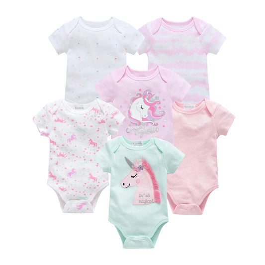 Baby Girls Clothes 3/ 6 pcs pour nouveaux Cotton Short Sleeve  Bodysuit 0-12 Months