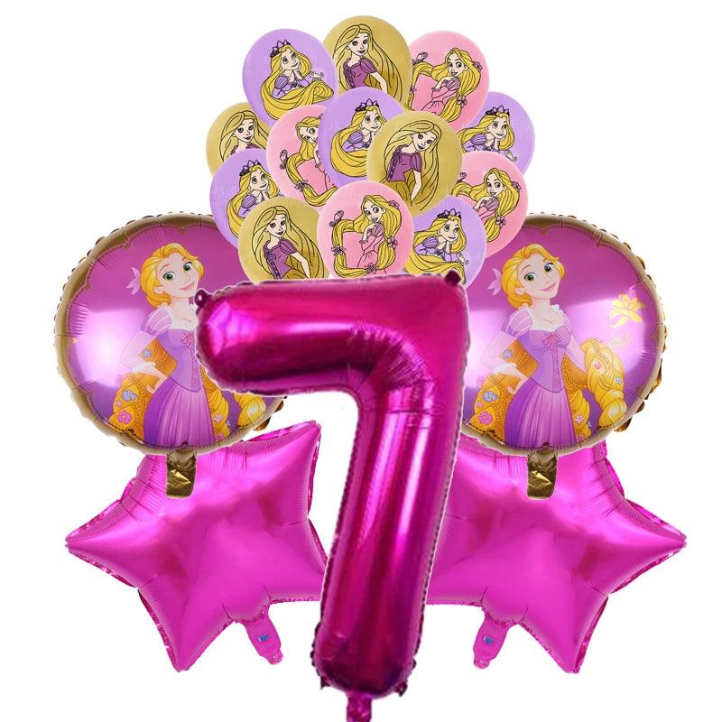 Disney Tangled Rapunzel Theme Party Supplies Tableware Paper Cup Plate Napkin Flag Baby Shower Balloons Birthday Party Decor