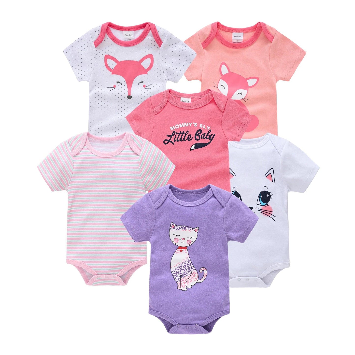 Baby Girls Clothes 3/ 6 pcs pour nouveaux Cotton Short Sleeve  Bodysuit 0-12 Months